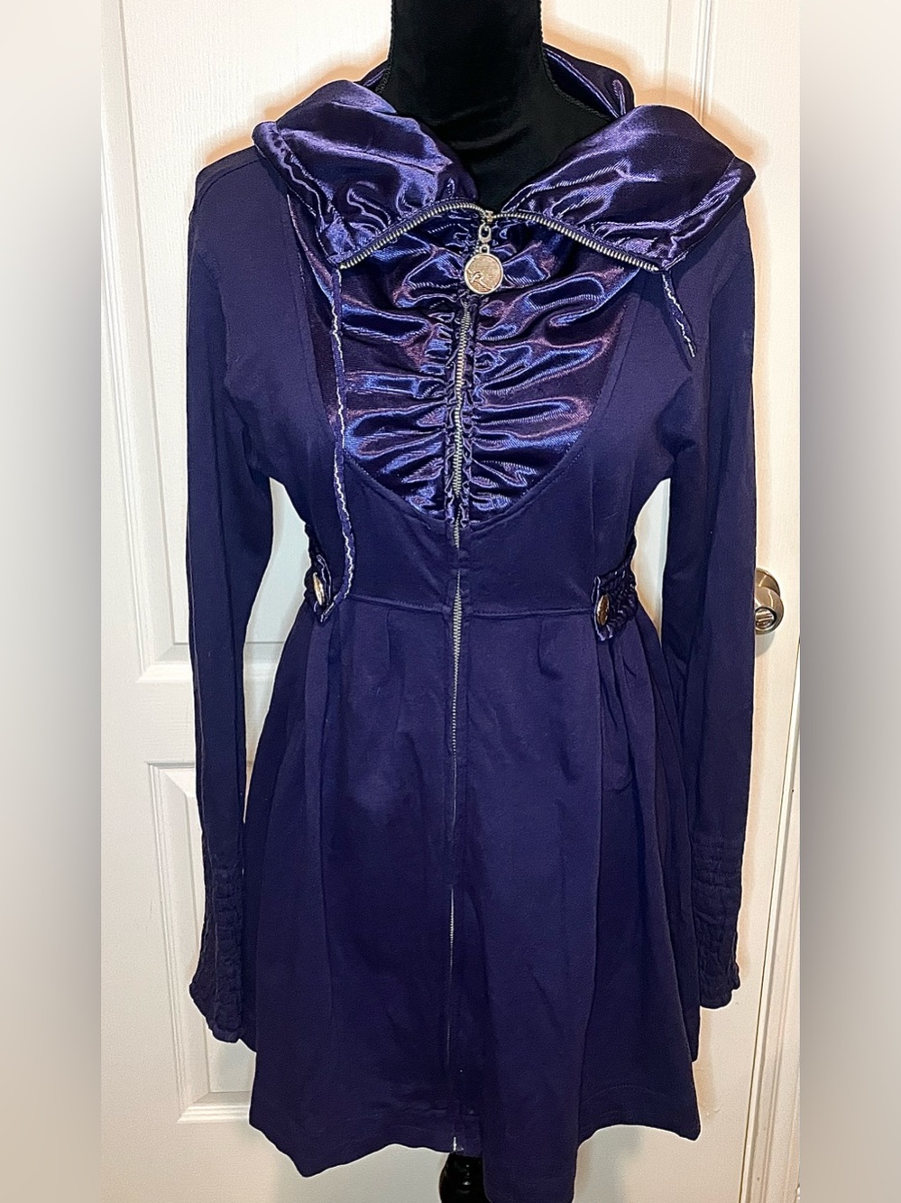 vintage Y2K Rocawear Purple Gathered Waist Jacket/Trench Dress